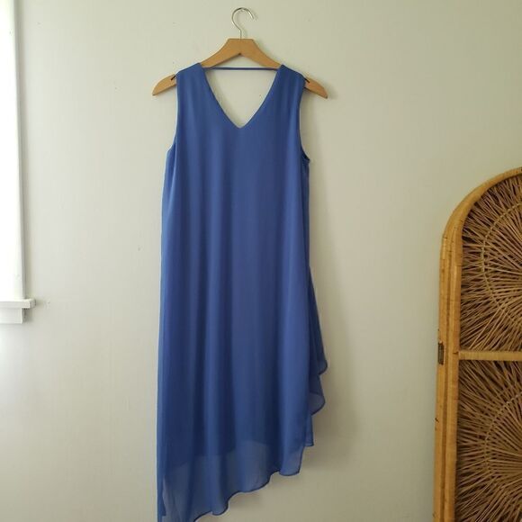 Chico's Dusty Blue Asymmetric Shift Dress 00 Small - Picture 10 of 10